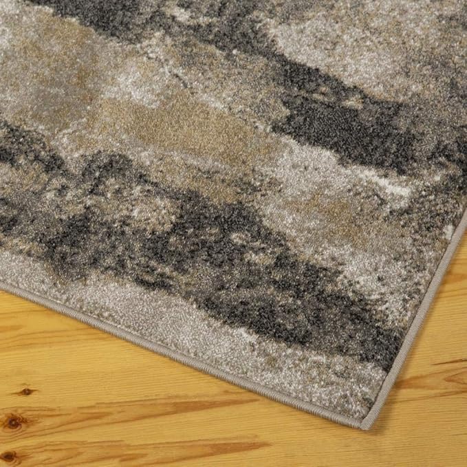LUXE WEAVERS Lagos Collection Beige 2x7 Abstract Area Rug