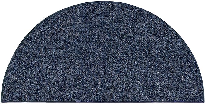 Ambiant Broadway Collection Pet Friendly Indoor Outdoor Area Rugs Blue - 20'' x 40'' Half Round, Stain & Fade Resistant, Easy Care, Pet & Kids Friendly, Made in USA, Perfect for Weddings