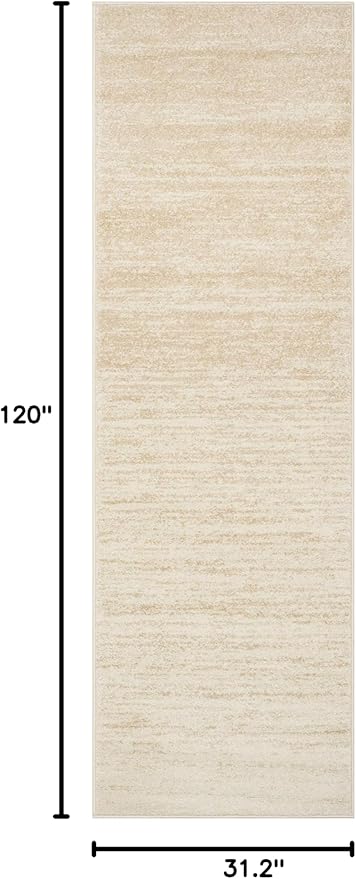 SAFAVIEH Adirondack Collection Runner Rug - 2'6" x 10', Champagne & Cream, Modern Ombre Design, Non-Shedding & Easy Care, Ideal for High Traffic Areas in Living Room, Bedroom (ADR113W)