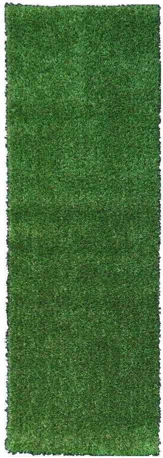 Sweethome Meadowland Collection Indoor and Outdoor Artificial Green Lawn Grass Turf Area Rug 20" X 59" Green Artificial Grass/Pet mat with Rubber Backed