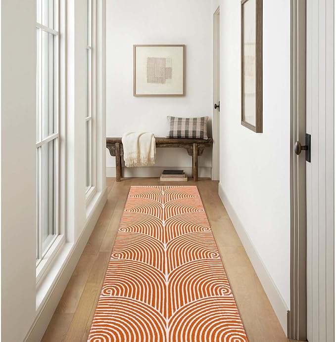 Tiffasea Hallway Runner Rug 2.6'x8', Washable Long Kitchen Rugs Runner Woven Reversible Entryway Rugs Indoor Low-Profile Door Mat Outdoor Rug Carpet Runner for Laundry Room/Doorway/Bedroom