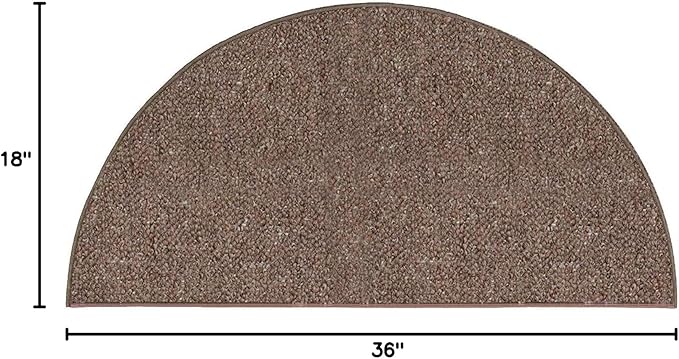 Ambiant Broadway Collection Pet Friendly Indoor Outdoor Area Rugs Brown - 18'' x 36'' Half Round, Stain & Fade Resistant, Easy Care, Pet & Kids Friendly, Made in USA, Perfect for Weddings