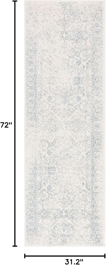 SAFAVIEH Adirondack Collection Runner Rug - 2'6" x 6', Ivory & Slate, Oriental Distressed Design, Non-Shedding & Easy Care, Ideal for High Traffic Areas in Living Room, Bedroom (ADR109S)
