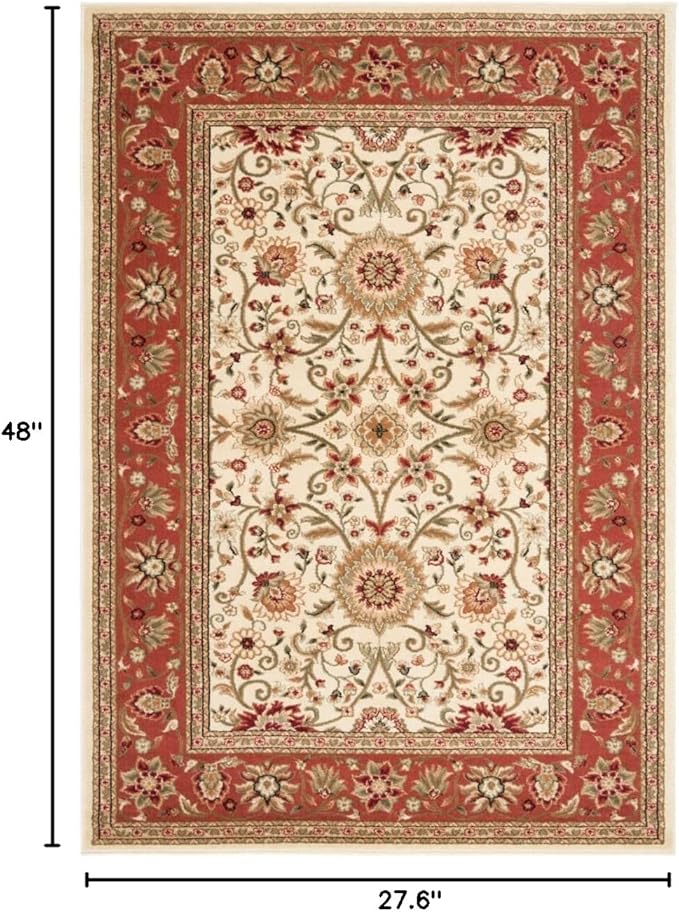 SAFAVIEH Lyndhurst Collection Accent Rug - 2'3" x 4', Ivory & Rust, Traditional Oriental Design, Non-Shedding & Easy Care, Ideal for High Traffic Areas in Entryway, Living Room, Bedroom (LNH212R)
