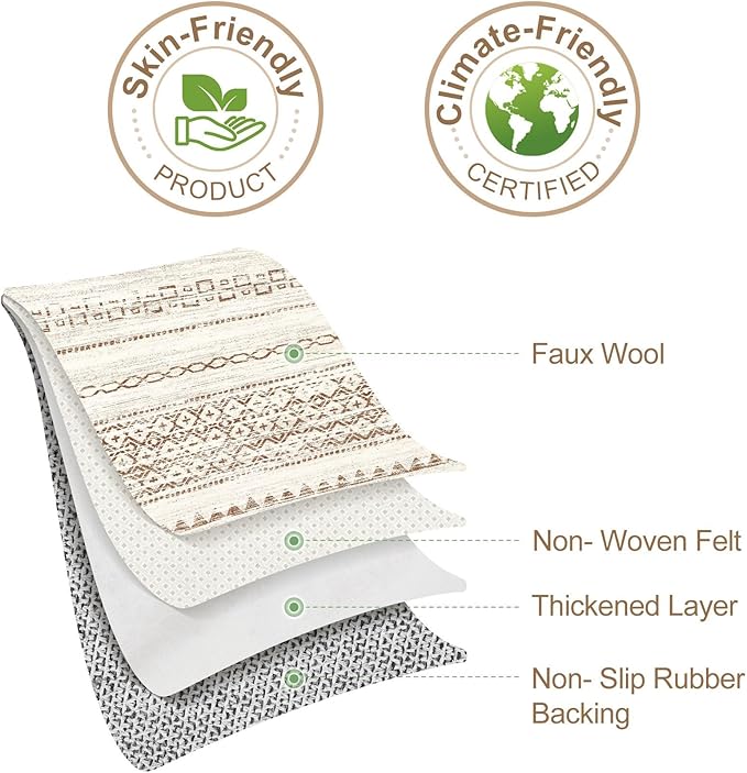 6x9 Area Rugs Living Room: Washable Boho Large Neutral Soft Farmhouse Rug Stain Resistant Modern Indoor Floor Non Slip Accent Carpet for Bedroom Nursery Kids Playroom Office Dining Room Dorm Home