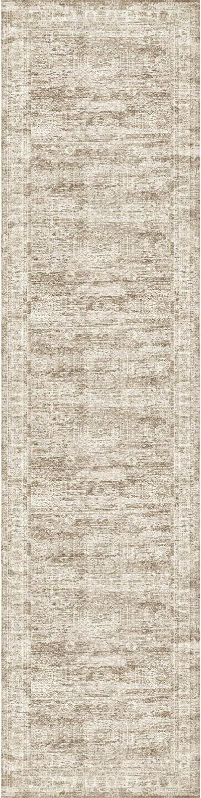 Runner Rug 2'x8' Washable Non-Slip Runner Rugs for Kitchen Bathroom Laundry Room Brown Vintage Floor Carpet Runners for Hallway Entryway