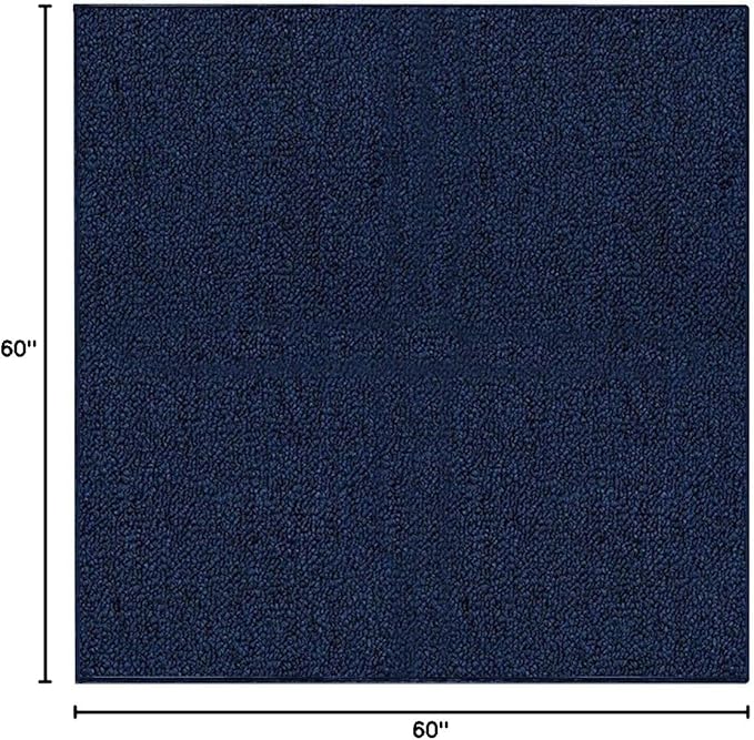 Ambiant Broadway Collection Pet Friendly Indoor Outdoor Area Rugs Blue - 5' Square, Stain & Fade Resistant, Easy Care, Pet & Kids Friendly, Made in USA, Perfect for Weddings & Everyday Use!
