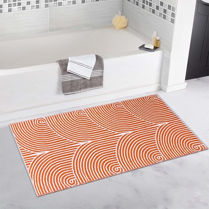Tiffasea Entryway Rug 2'x4.3', Machine Washable Runner Rug, Cotton Woven Kitchen Rug Modern Area Rug Reversible Bedroom Bathroom Runner Front Door Mat Indoor Outdoor Rugs for Laundry/Living Room