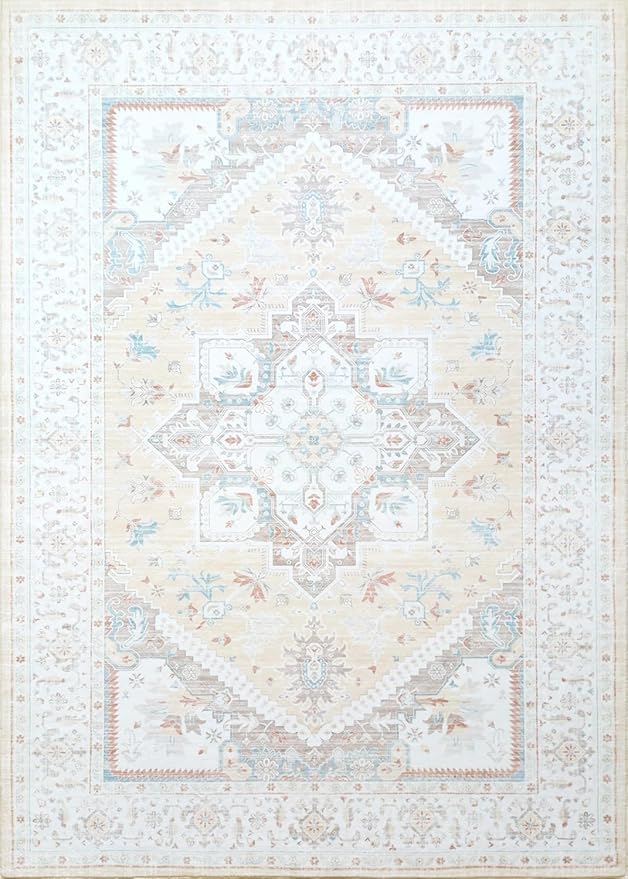Area Rugs for Living Room Bedroom 8x10 Boho Rugs Non-Slip Floor Mats Ultra Thick Indoor Carpet for Home Decor Entryway High Traffic Areas (Machine Washable)