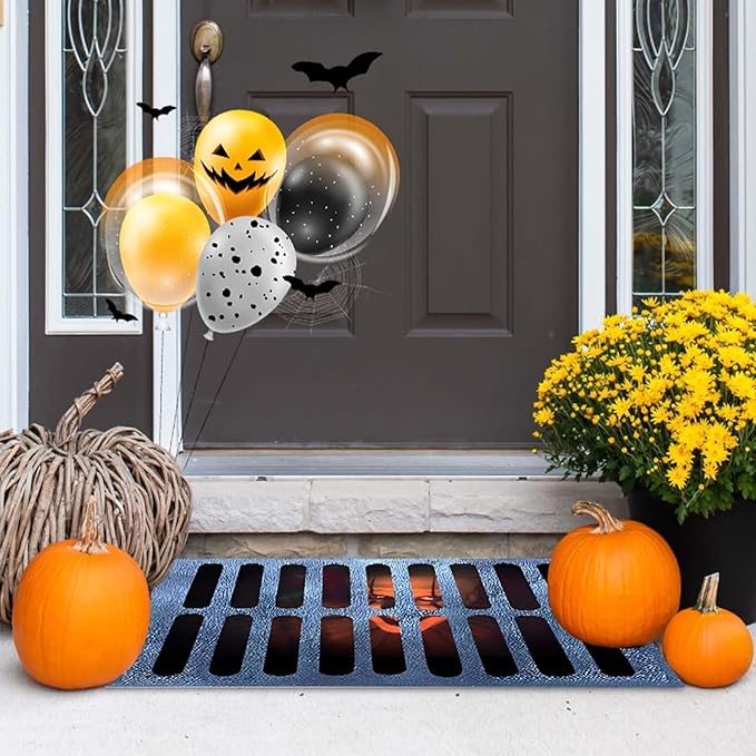 3D Illusion Clown Door Mat, Horror Movie Sewer Doormat, Indoor/Outdoor Welcome Rug (19.7inx31.5in)