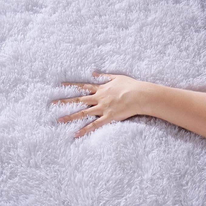 Zentavio Runner Rugs for Hallway 2x6 Shag Soft Bedroom Bedside Rugs Non Slip Fluffy Carpet for Kids Girls Boys Home Decor Aesthetic Dorm Nursery White