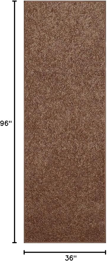 Furnish my Place Modern Indoor/Outdoor Commercial Solid Color Rug - Brown, 3 x 8 Feet, Runner, Pet and Kids Friendly Rug. Made in USA, Area Rugs Great for Kids, Pets, Event, Wedding