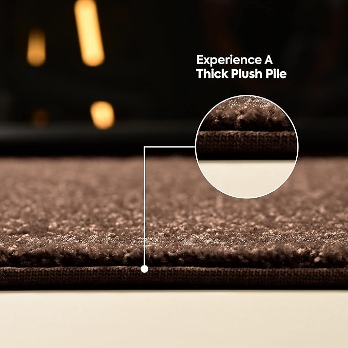Furnish my Place Modern Indoor/Outdoor Commercial Solid Color Rug - Brown, 3' x 26', Runner, Pet and Kids Friendly Rug. Made in USA, Area Rugs Great for Kids, Pets, Event, Wedding