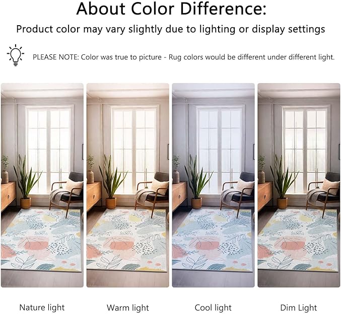 2x3 Entryway Rug Boho Minimalist Botanical Leaf Area Rug Ultra-Thin Small Carpet Bathroom Non Slip Indoor Entrance Low Pile Door Mat Kitchen Stain Resistant Washable Machine