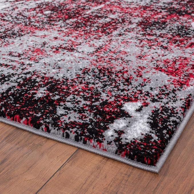 LUXE WEAVERS Modern Abstract Art Red 2x3 Area Rug
