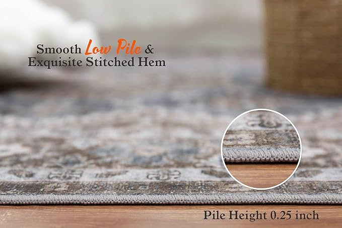 Rugland 2'6x8' Runner Rug - Stain Resistant Entryway Rug, Anti Slip Backing Hallway Runner Rug, Vintage Tribal Area Rugs (TPR07-Green, 2'6x8')