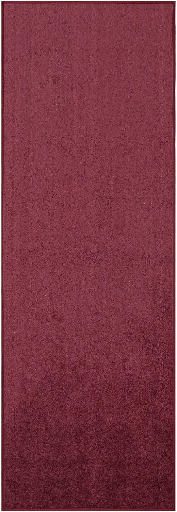 Furnish my Place Modern Indoor/Outdoor Commercial Solid Color Rug - Cranberry, 4' x 28', Runner, Pet and Kids Friendly Rug. Made in USA, Area Rugs Great for Kids, Pets, Event, Wedding