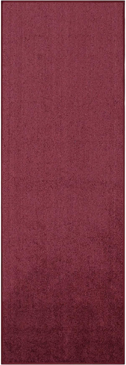 Furnish my Place Modern Indoor/Outdoor Commercial Solid Color Rug - Cranberry, 4' x 28', Runner, Pet and Kids Friendly Rug. Made in USA, Area Rugs Great for Kids, Pets, Event, Wedding