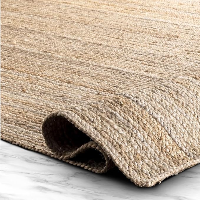 GRUHUM Jute Runner Rug 2x6 Feet- Rectangle Natural Fiber Braided Hand Woven Farmhouse Rustic Vintage Eco-Friendly Runner Rugs for Kitchen Hallways Enterways Living Room Bedroom Home Decor 2'x6'ft