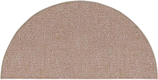 Ambiant Broadway Collection Pet Friendly Indoor Outdoor Area Rugs Beige - 18'' x 36'' Half Round, Stain & Fade Resistant, Easy Care, Pet & Kids Friendly, Made in USA, Perfect for Weddings