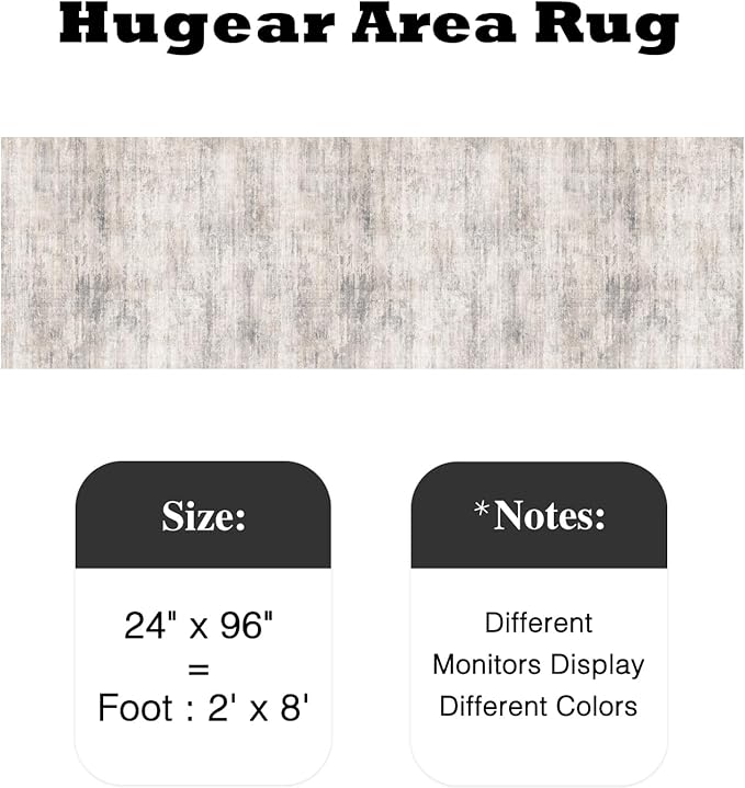 2x8 Hallway Area Rug Runner Rug Machine Washable Grey Abstract Low Pile Carpet Bedroom Office Kitchen Laundry Non Slip