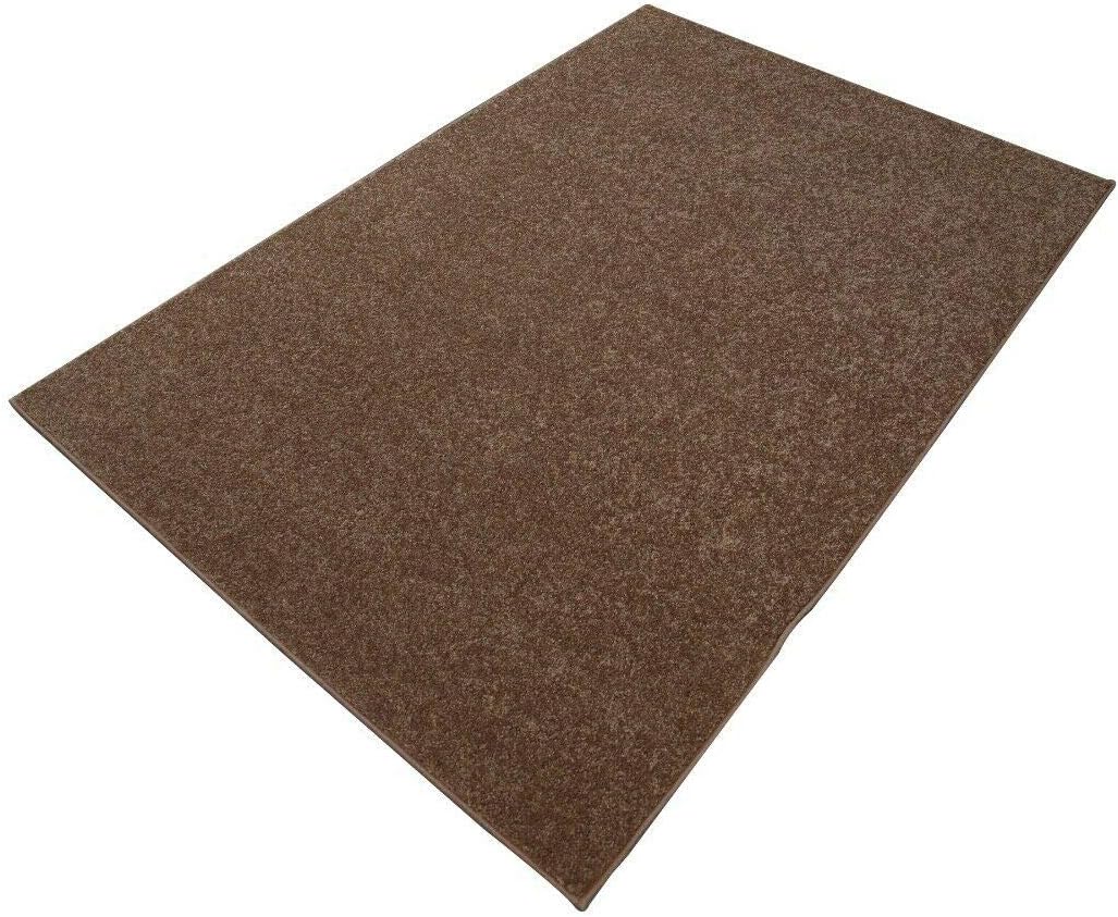 Furnish my Place Modern Indoor/Outdoor Commercial Solid Color Rug - Brown, 22" x 44" Half Round, Pet and Kids Friendly Rug. Made in USA, Area Rugs Great for Kids, Pets, Event, Wedding