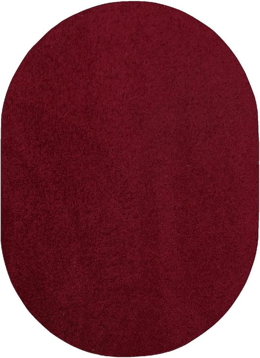 Furnish my Place Modern Indoor/Outdoor Commercial Solid Color Rug - Burgundy, 2' x 36' Oval, Pet and Kids Friendly Rug. Made in USA, Area Rugs Great for Kids, Pets, Event, Wedding