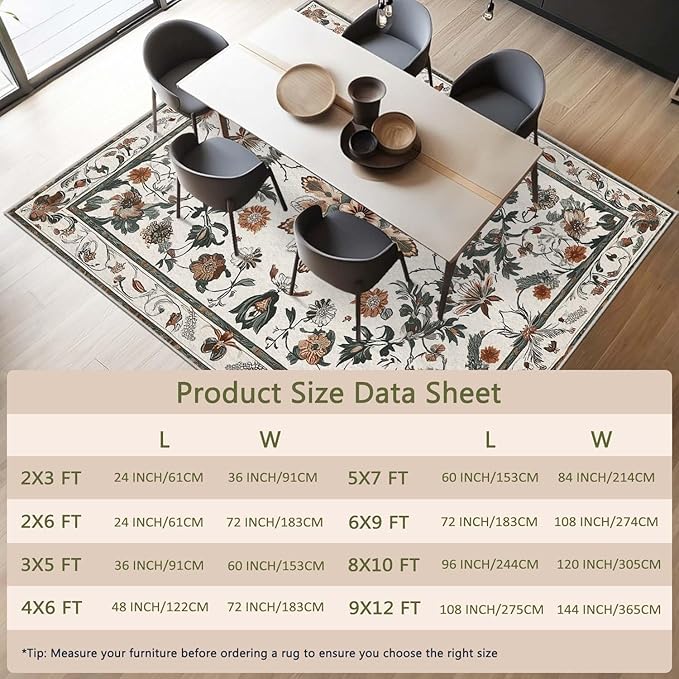 3x5 Entryway Rug Boho Leaf Beige Area Rug Indoor Entrance Non Slip Door Mat Stain Resistant Washable Machine Soft Low Pile Small Carpet Bathroom Kitchen
