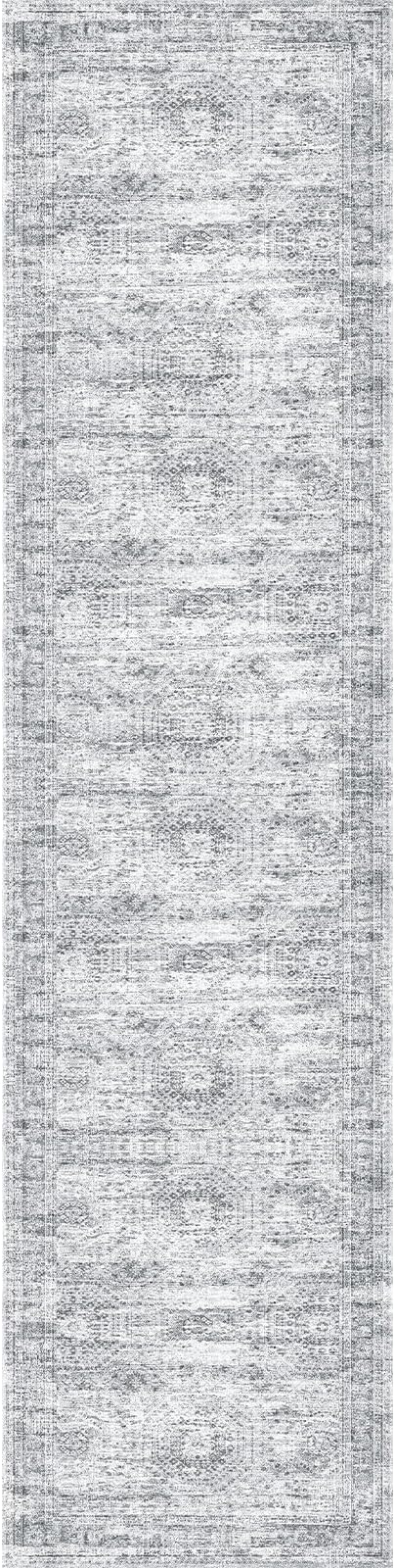 Runner Rug 2'x8' Washable Non-Slip Runner Rugs for Kitchen Bathroom Laundry Room Grey Vintage Floor Carpet Runners for Hallway Entryway