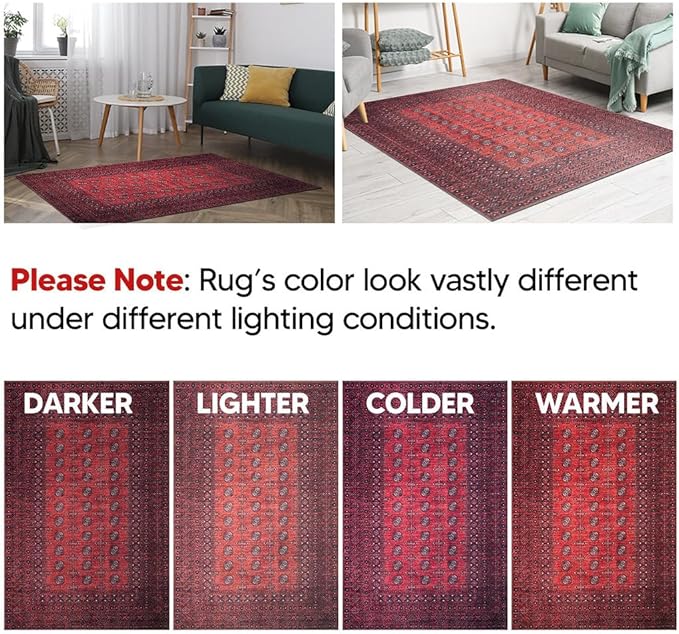 Keen Home Design 2x12 Rug - Machine Washable Runner Rug with Non-Slip Backing, Ideal for Hallway, Entryway, Kitchen, Laundry Room - Vintage, Easy Clean, Durable, Low Pile Rug - (2'6" x 12')