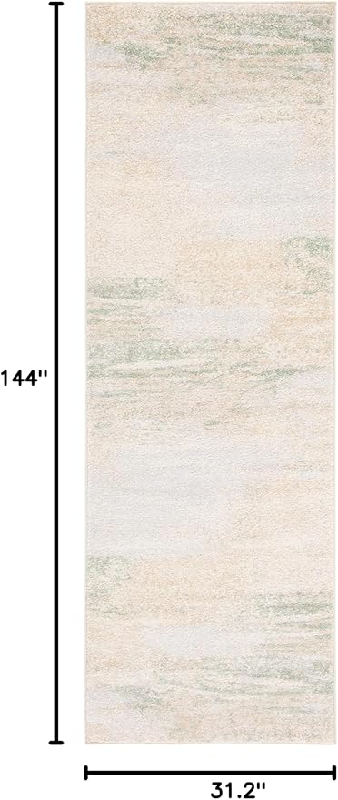SAFAVIEH Adirondack Collection Runner Rug - 2'6" x 12', Ivory & Gold, Modern Abstract Design, Non-Shedding & Easy Care, Ideal for High Traffic Areas in Living Room, Bedroom (ADR112D)