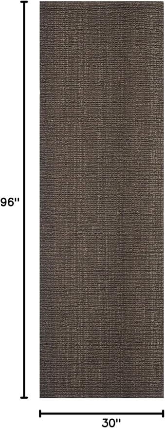 SAFAVIEH Natural Fiber Collection Runner Rug - 2'6" x 8', Brown, Handmade Chunky Textured Jute 0.75-inch Thick, Ideal for High Traffic Areas in Living Room, Bedroom (NF447D)
