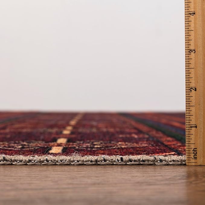 Keen Home Design Machine Washable Area Rugs with Non-Slip Backing, Ideal for Hallway, Living Room, Bedroom, Kitchen and Laundry Room, Vintage Moroccan and Low Pile Rug - (2'6'' x 12'), 233301