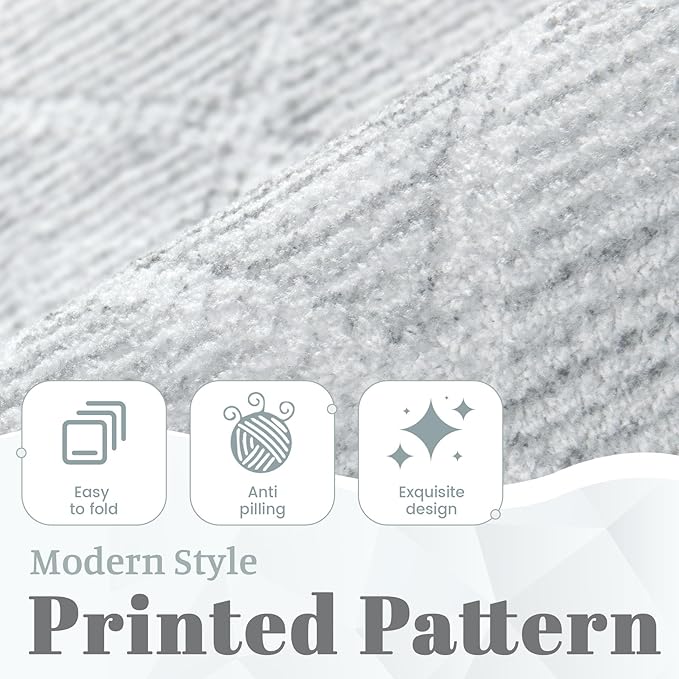 2x6 Runner Rug: Washable Boho Hallway Geometric Moroccan Throw Rug Neutral Modern Farmhouse Indoor Soft Non Slip Ultra Thin Printed Pattern Rugs for Kitchen Bedroom Laundry (Grey, 2'x6')