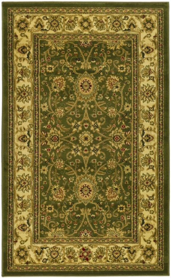 SAFAVIEH Lyndhurst Collection 8' Square Sage / Ivory LNH212C Traditional Oriental Non-Shedding Living Room Bedroom Dining Home Office Area Rug