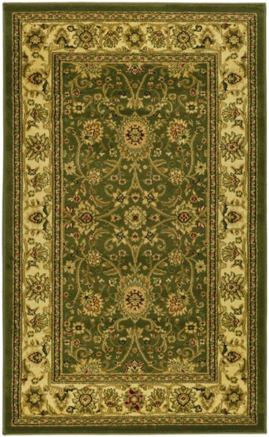 SAFAVIEH Lyndhurst Collection 8' Square Sage / Ivory LNH212C Traditional Oriental Non-Shedding Living Room Bedroom Dining Home Office Area Rug