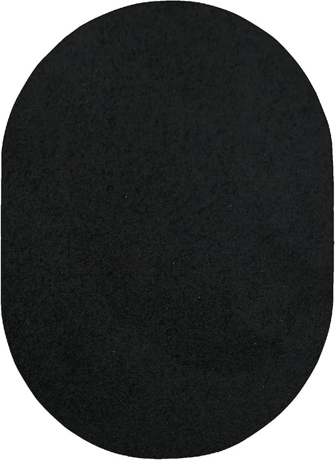 Furnish my Place Modern Indoor/Outdoor Commercial Solid Color Rug - Black, 3' x 4' Oval, Pet and Kids Friendly Rug. Made in USA, Area Rugs Great for Kids, Pets, Event, Wedding