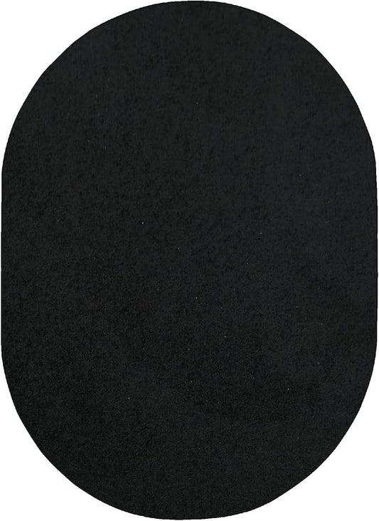 Furnish my Place Modern Indoor/Outdoor Commercial Solid Color Rug - Black, 3' x 4' Oval, Pet and Kids Friendly Rug. Made in USA, Area Rugs Great for Kids, Pets, Event, Wedding