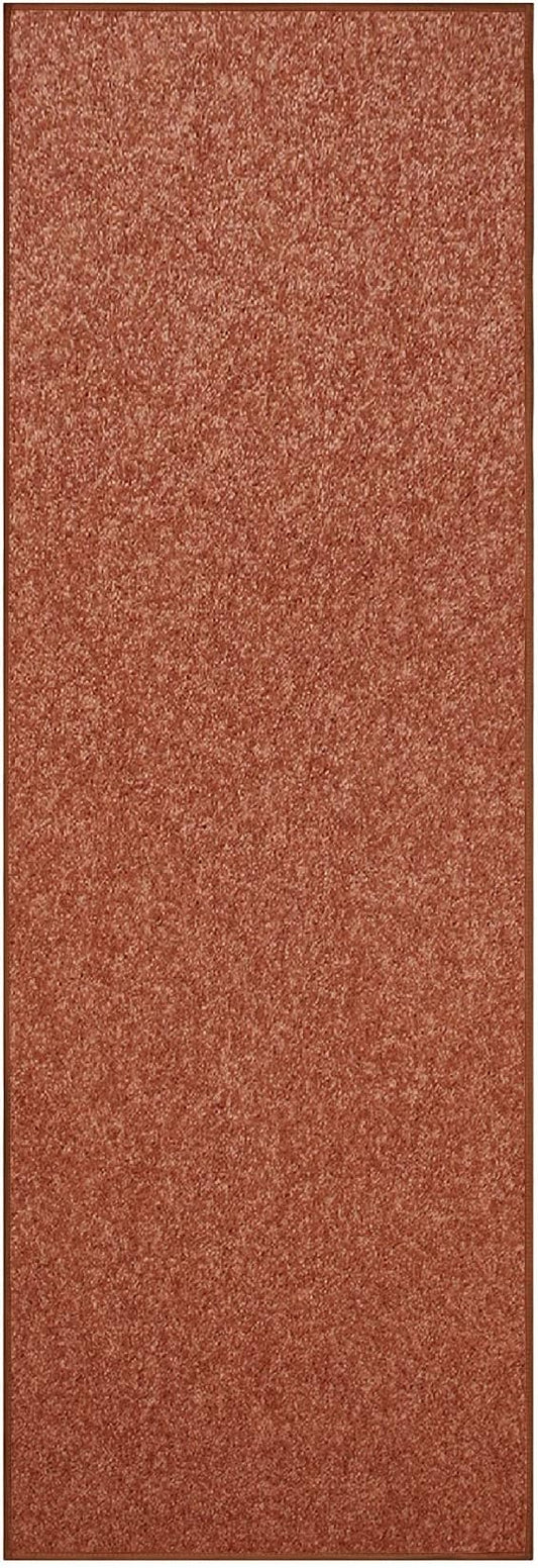 Furnish my Place Modern Plush Solid Color Rug - Rust, 2' x 34', Pet and Kids Friendly Rug. Made in USA, Area Rugs Great for Kids, Pets, Event, Wedding
