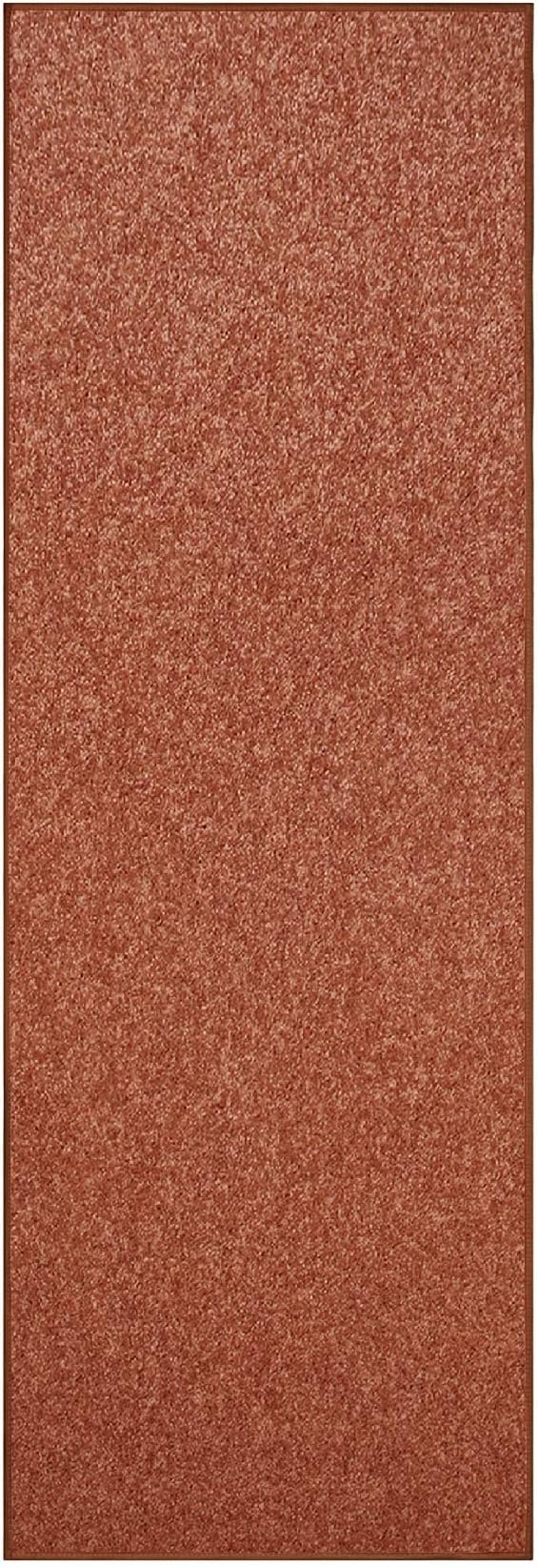 Furnish my Place Modern Plush Solid Color Rug - Rust, 4' x 24', Pet and Kids Friendly Rug. Made in USA, Area Rugs Great for Kids, Pets, Event, Wedding
