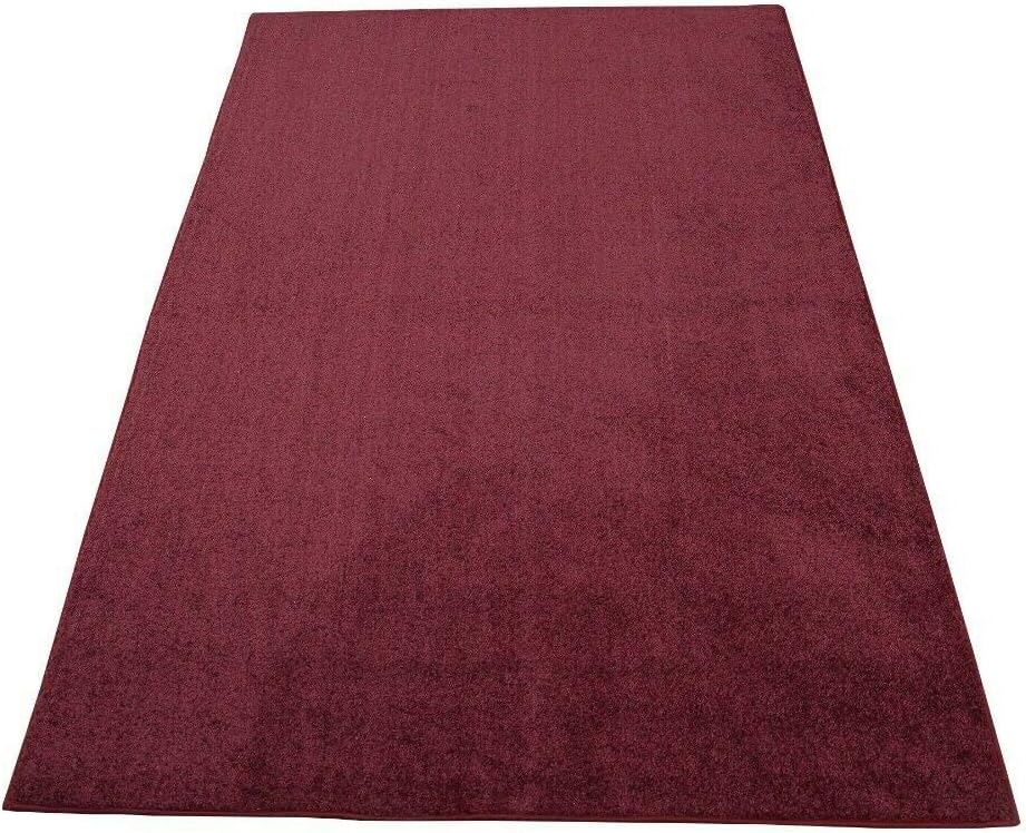 Furnish my Place Modern Indoor/Outdoor Commercial Solid Color Rug - Cranberry, 2' x 24', Runner, Pet and Kids Friendly Rug. Made in USA, Area Rugs Great for Kids, Pets, Event, Wedding