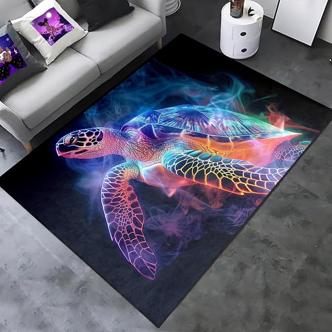 Sea Turtles Rugs - Sea Turtle for Kids Boys Coastal Rug for Bedroom Ocean Life Theme Decor Ocean Carpet Rug, 5'×7'