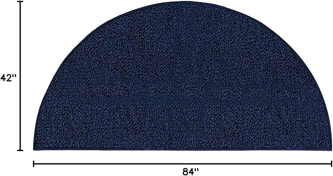 Ambiant Broadway Collection Pet Friendly Indoor Outdoor Area Rugs Blue - 42'' x 84'' Half Round, Stain & Fade Resistant, Easy Care, Pet & Kids Friendly, Made in USA, Perfect for Weddings