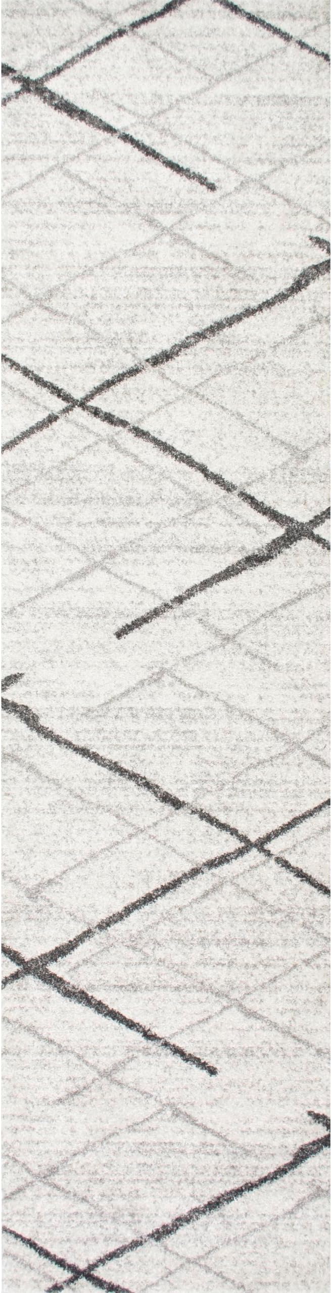 nuLOOM 2x9 Thigpen Contemporary Area Rug, Grey, Abstract Lines, Non-Slip Backing, Stain Resistant, For Bedroom, Dining Room, Living Room, Hallway, Office, Kitchen, Entryway
