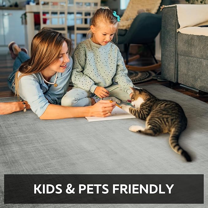 2x6 Runner Rug Machine Washable Non Slip Area Rug Modern Abstract Rug Ultra Soft Floor Runners for Hallways for Entryway Laundry Room Kitchen, Ash Grey