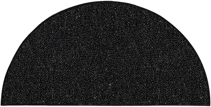 Ambiant Broadway Collection Pet Friendly Indoor Outdoor Area Rugs Black - 48'' x 96'' Half Round, Stain & Fade Resistant, Easy Care, Pet & Kids Friendly, Made in USA, Perfect for Weddings