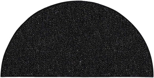 Ambiant Broadway Collection Pet Friendly Indoor Outdoor Area Rugs Black - 33'' x 66'' Half Round, Stain & Fade Resistant, Easy Care, Pet & Kids Friendly, Made in USA, Perfect for Weddings