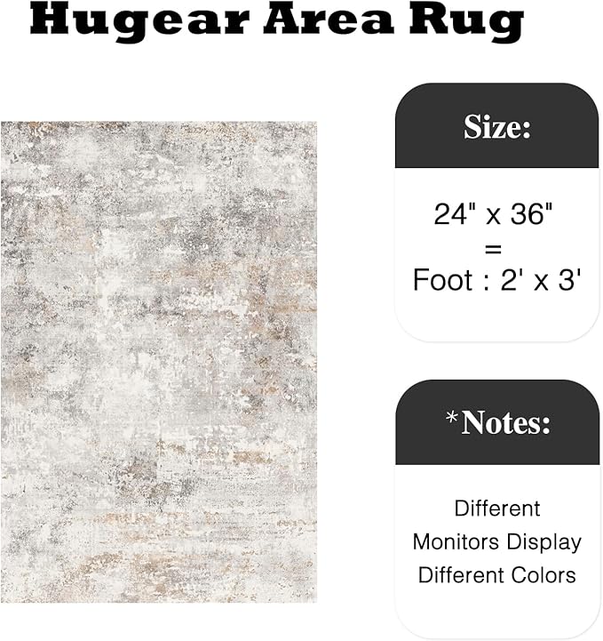 2x3 Rug Washable Area Rug Entryway Rugs Entrance Door Mat Indoor Accent Rug Abstract Non Slip Low Pile Carpet Distressed Throw Rug for Kitchen Bedroom Office Bathroom Hallway Kitchen