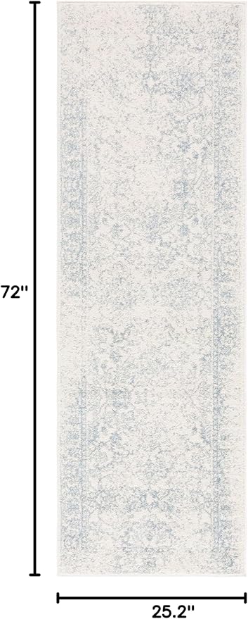 SAFAVIEH Adirondack Collection Runner Rug - 2'1" x 6', Ivory & Slate, Oriental Distressed Design, Non-Shedding & Easy Care, Ideal for High Traffic Areas in Living Room, Bedroom (ADR109S)