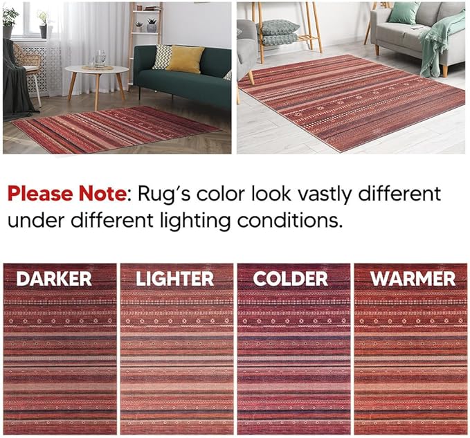 Keen Home Design 2x10 Rug - Machine Washable Runner Rug with Non-Slip Backing, Ideal for Hallway, Entryway, Kitchen, Laundry Room - Vintage, Easy Clean, Durable, Low Pile Rug - (2'6" x 10')